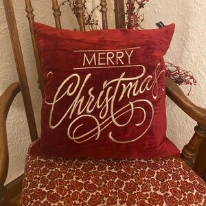 Red Merry Christmas Decorative Pillow